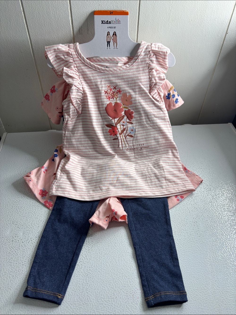 542 - Kids Headquarters Floral Set Of Two Outfits